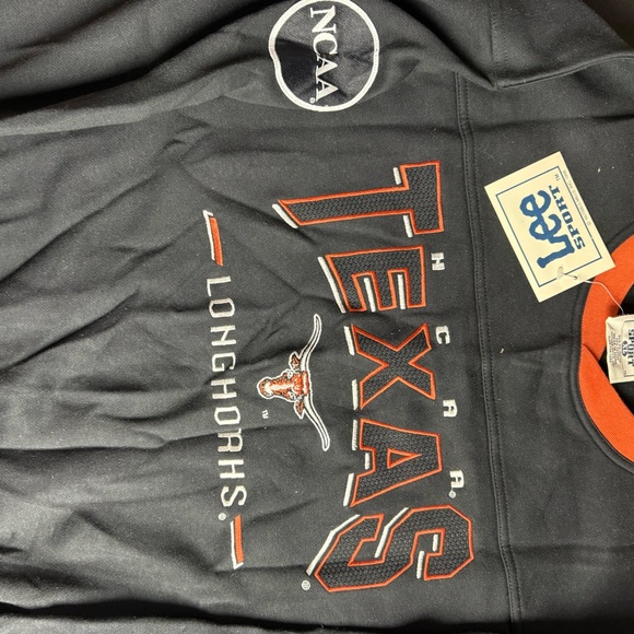 Vintage 90s Lee Collegiate Texas Longhorns Black and Orange Sweatshirt - Picture 2 of 7